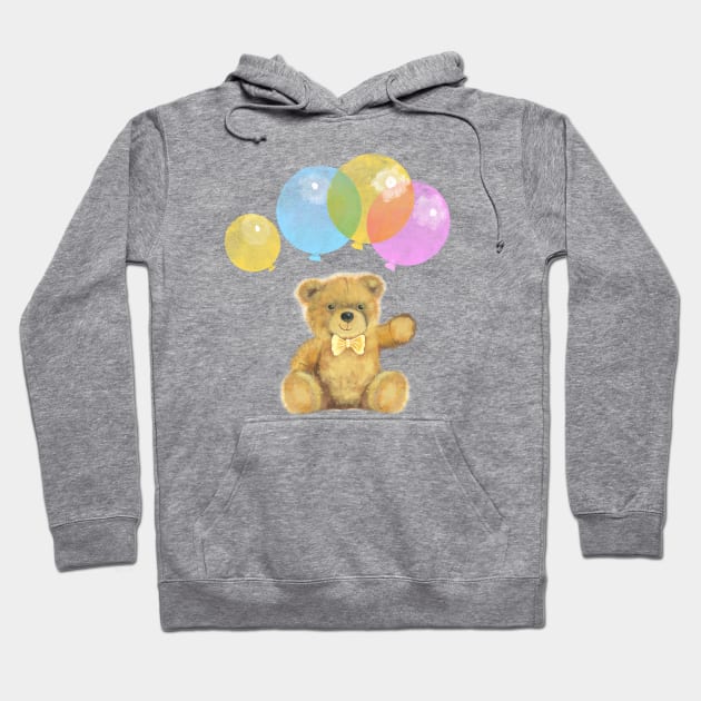 Funny carton bear and ballon Hoodie by sonaart